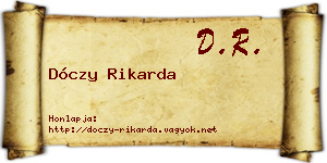 Dóczy Rikarda névjegykártya